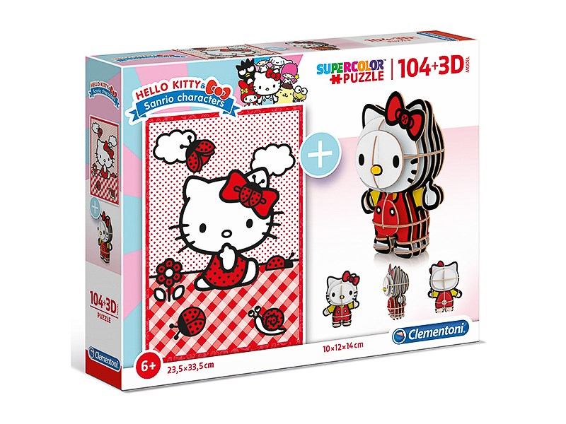 Zubehör für Clementoni Puzzle + 3D Model Anz. Teile: 104, Hello Kitty ...