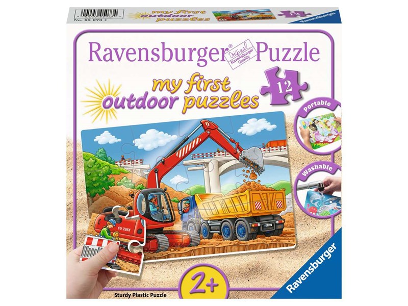 2 x 12 Teile Ravensburger Kinder Puzzle Hausbau auf der Baustelle 07589 